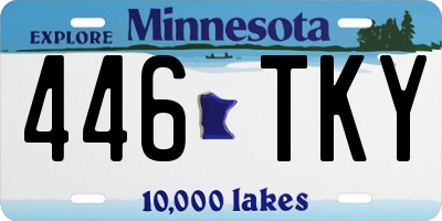 MN license plate 446TKY