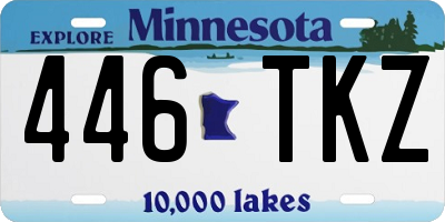 MN license plate 446TKZ