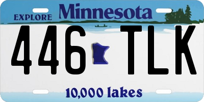MN license plate 446TLK