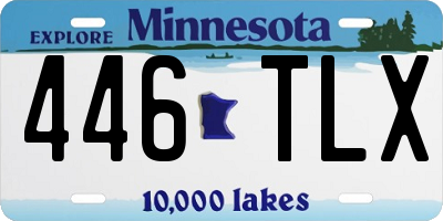 MN license plate 446TLX