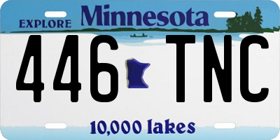 MN license plate 446TNC