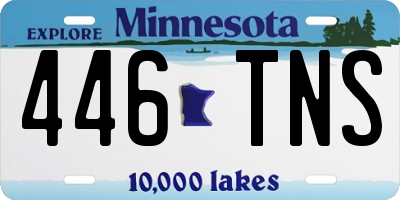 MN license plate 446TNS