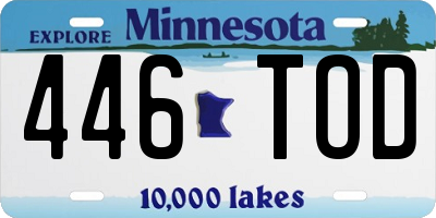 MN license plate 446TOD