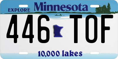 MN license plate 446TOF