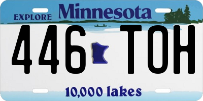 MN license plate 446TOH