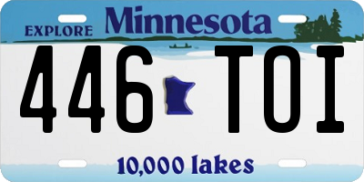 MN license plate 446TOI