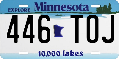 MN license plate 446TOJ