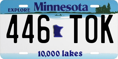 MN license plate 446TOK