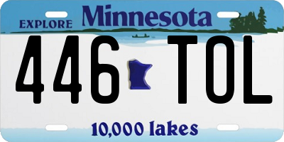 MN license plate 446TOL