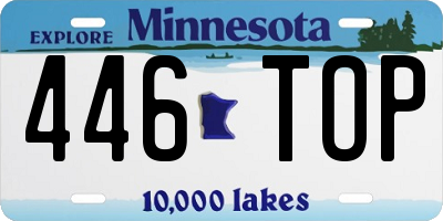 MN license plate 446TOP
