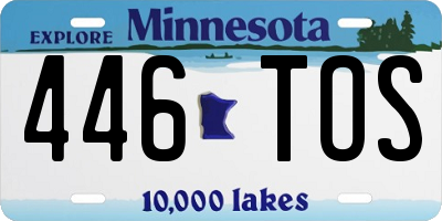 MN license plate 446TOS