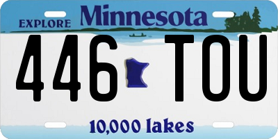 MN license plate 446TOU