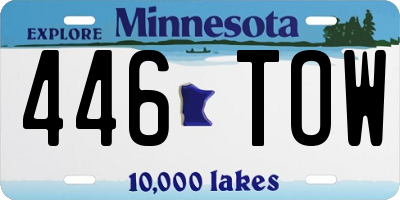 MN license plate 446TOW
