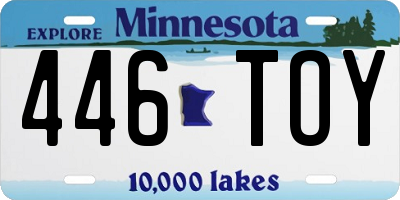MN license plate 446TOY