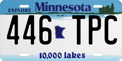 MN license plate 446TPC