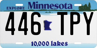 MN license plate 446TPY