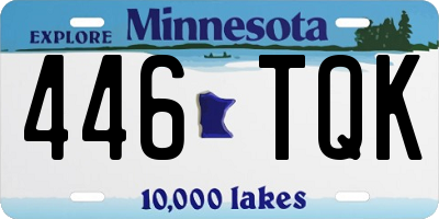 MN license plate 446TQK