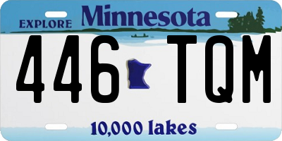 MN license plate 446TQM