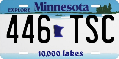 MN license plate 446TSC