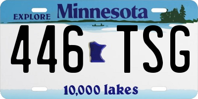 MN license plate 446TSG