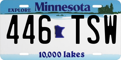 MN license plate 446TSW