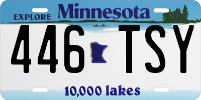 MN license plate 446TSY