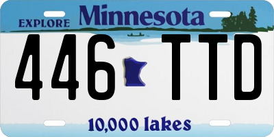 MN license plate 446TTD