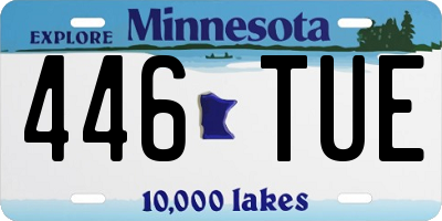 MN license plate 446TUE