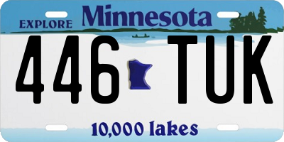 MN license plate 446TUK
