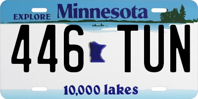 MN license plate 446TUN