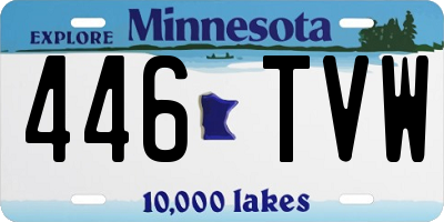 MN license plate 446TVW