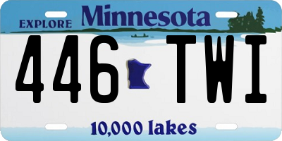 MN license plate 446TWI