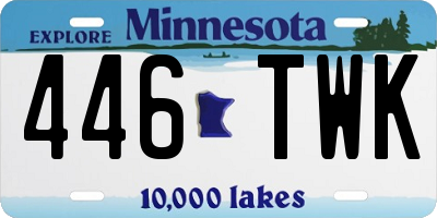 MN license plate 446TWK