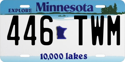 MN license plate 446TWM