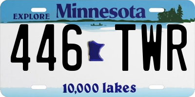 MN license plate 446TWR