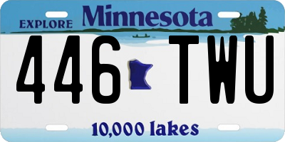 MN license plate 446TWU