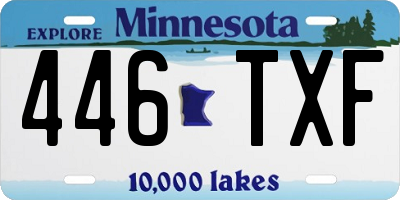 MN license plate 446TXF