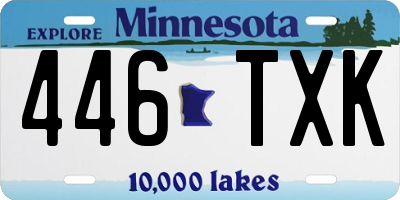 MN license plate 446TXK