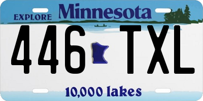 MN license plate 446TXL