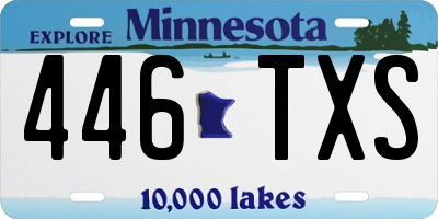 MN license plate 446TXS