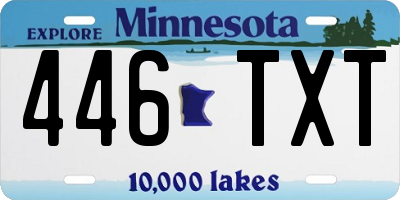 MN license plate 446TXT
