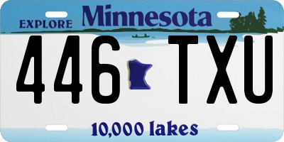 MN license plate 446TXU