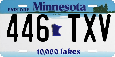 MN license plate 446TXV