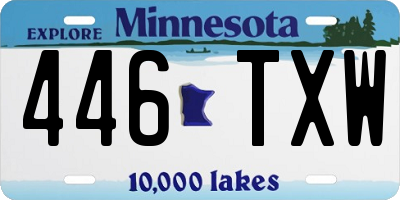 MN license plate 446TXW