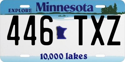 MN license plate 446TXZ