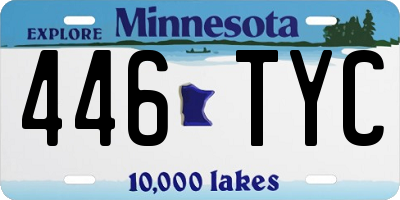 MN license plate 446TYC