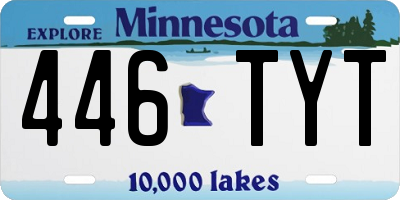 MN license plate 446TYT