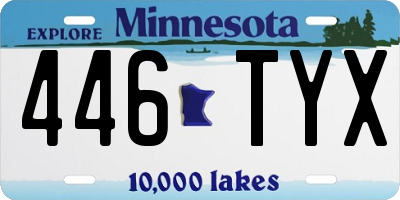 MN license plate 446TYX