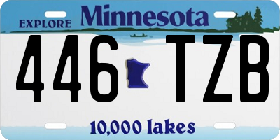 MN license plate 446TZB