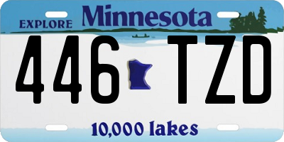 MN license plate 446TZD